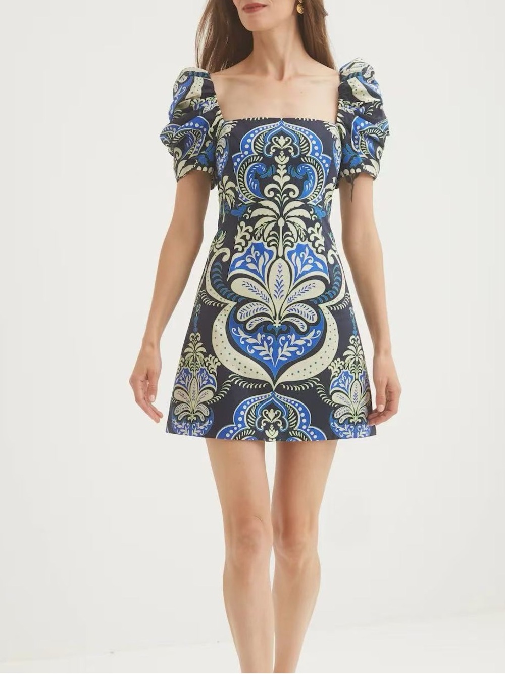 Cara Cara Kelly Dress Palm Pavillion Cobalt